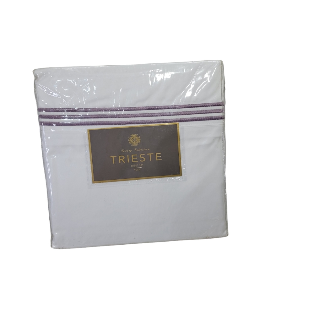 Luxury Collection TRIESTE Twin sheet 3 Pc Set Flat, Filtted Sheet & Pillow Case